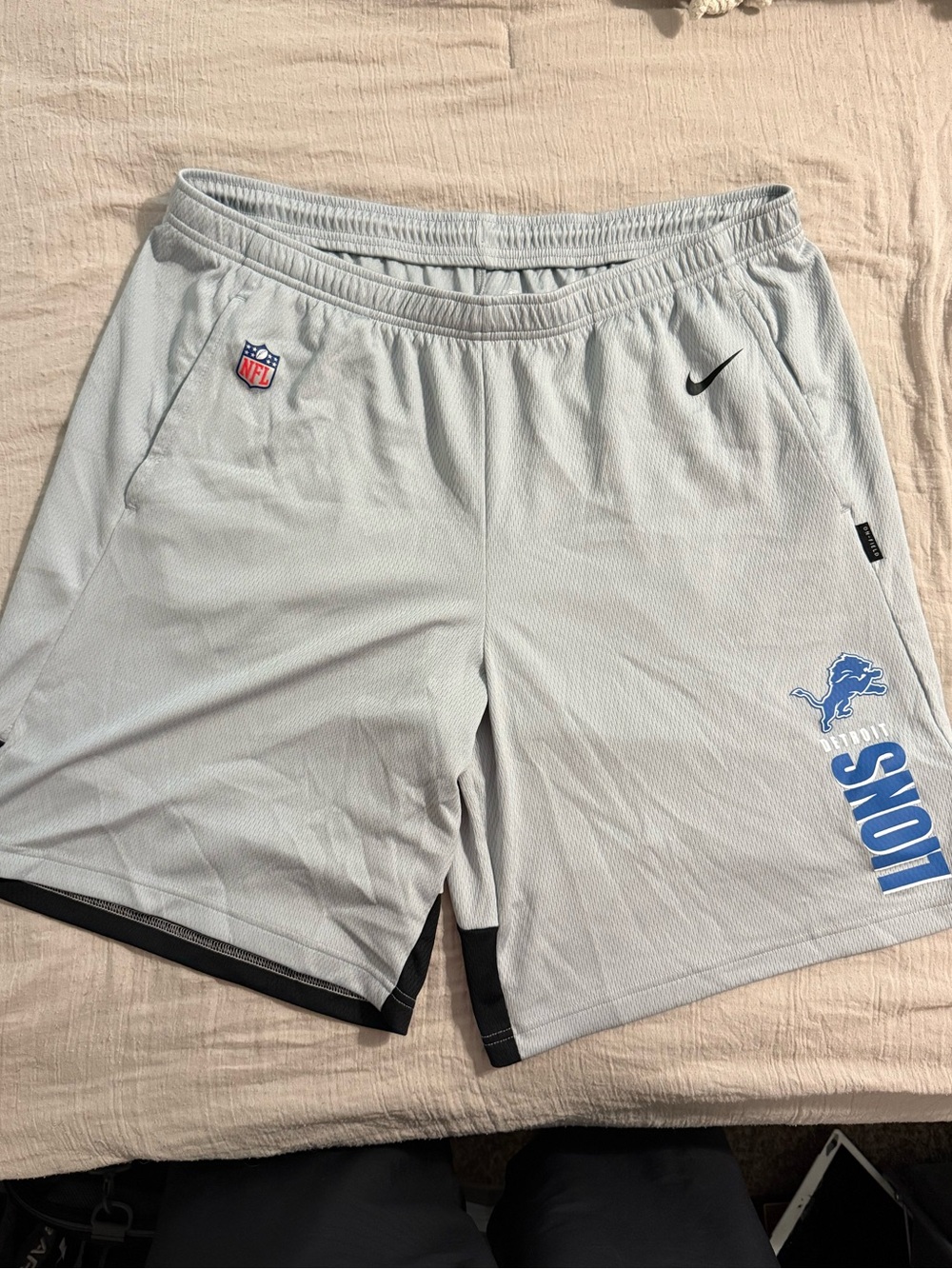 NFL Nike Light Gray Detroit Lions Men's Athletic Shorts